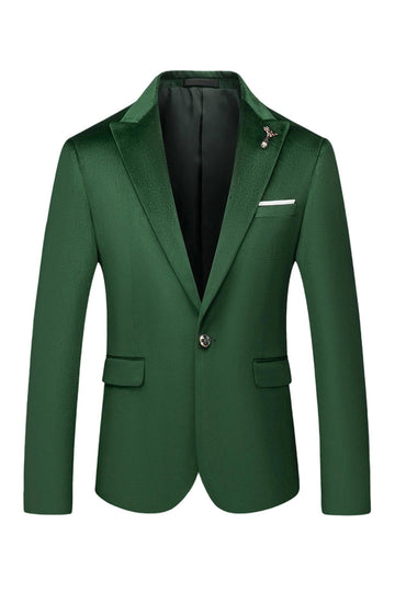 Green Peak Lapel Singel Breasted Men's Prom Blazer